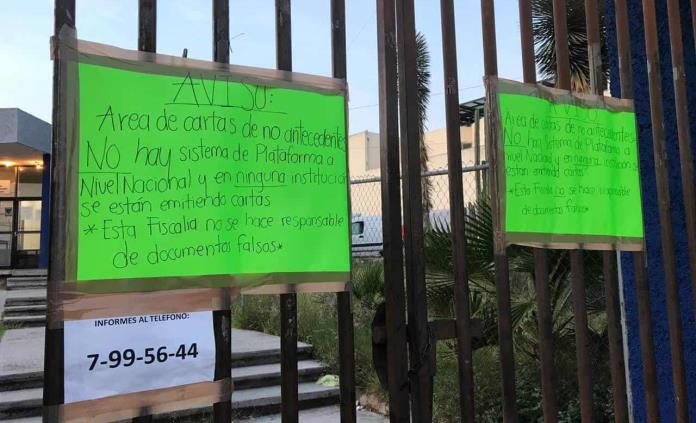 Suspenden expedición de cartas de no antecedentes penales 