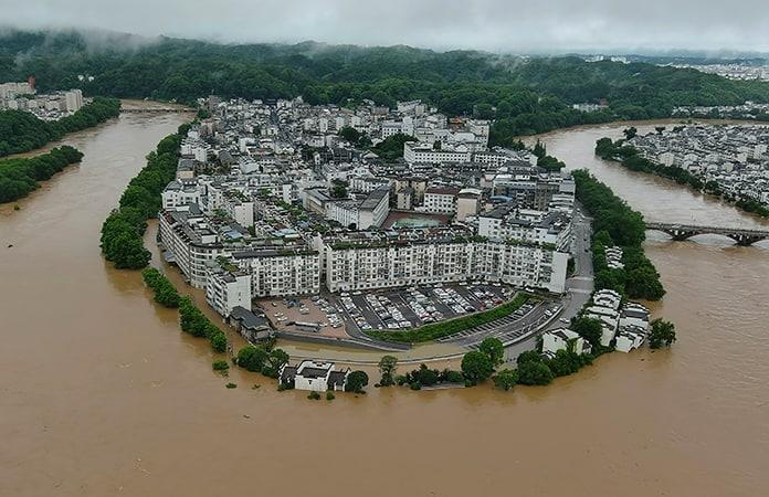 Destrucción en China por las lluvias