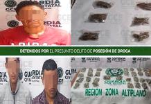 En Matehuala, arrestan a tres individuos con droga